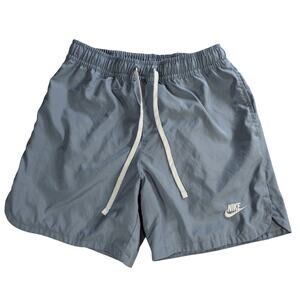 Nike Swim Trunks Mens S Light Blue Volley Shorts Mesh Liner Drawstring Logo